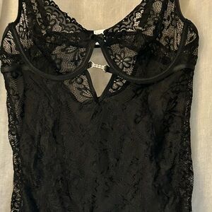 Elegant Black Lace Bodysuit